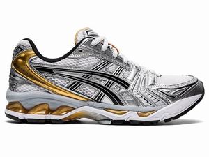 Baskets Asics GEL-KAYANO 14 Femme Blanche Doré | QLG-605792