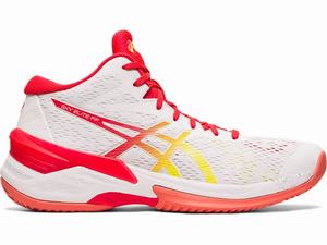 Chaussures De Handball Asics SKY ELITE FF MT Femme Blanche Rose | DLQ-065942