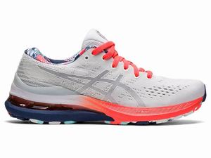 Chaussures Running Asics GEL-KAYANO 28 Femme Blanche Bleu | CAO-647859