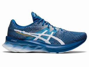 Chaussures Running Asics NOVABLAST Homme Blanche Bleu | PND-581029