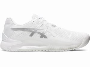 Chaussures de Tennis Asics GEL-Resolution 8 Homme Blanche Argent | GZS-910564