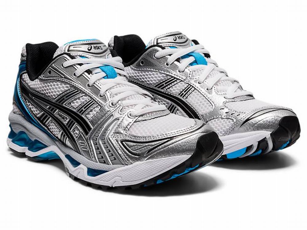 Baskets Asics GEL-KAYANO 14 Femme Blanche Bleu | EJT-102543