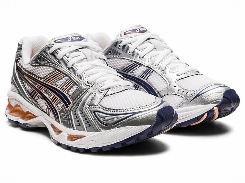 Baskets Asics GEL-KAYANO 14 Femme Blanche Bleu | YCD-806312