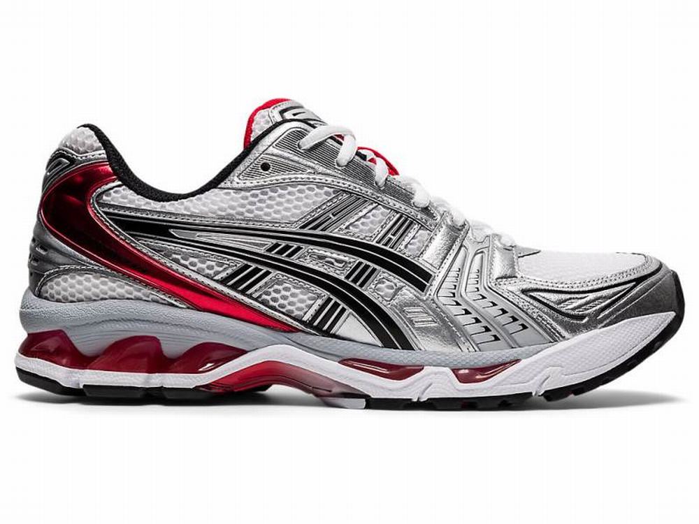 Baskets Asics GEL-KAYANO 14 Homme Blanche Rouge | FCJ-025394