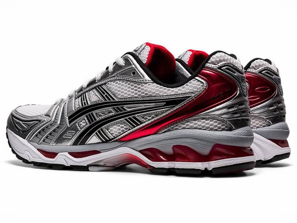 Baskets Asics GEL-KAYANO 14 Homme Blanche Rouge | FCJ-025394