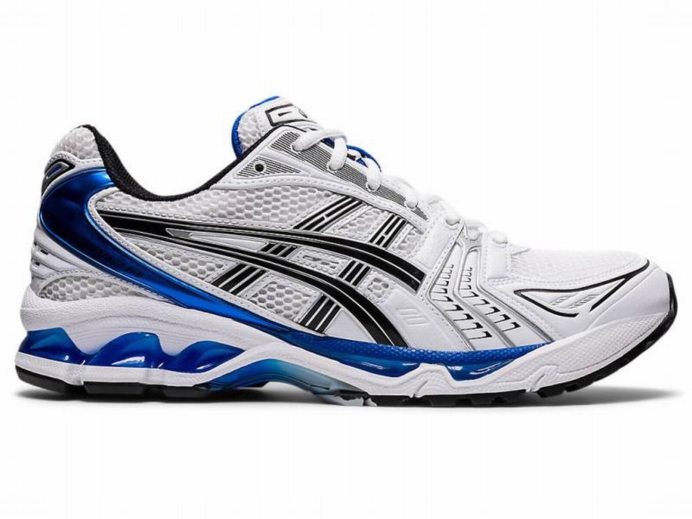 Baskets Asics GEL-KAYANO 14 Homme Blanche Bleu | XTO-741205