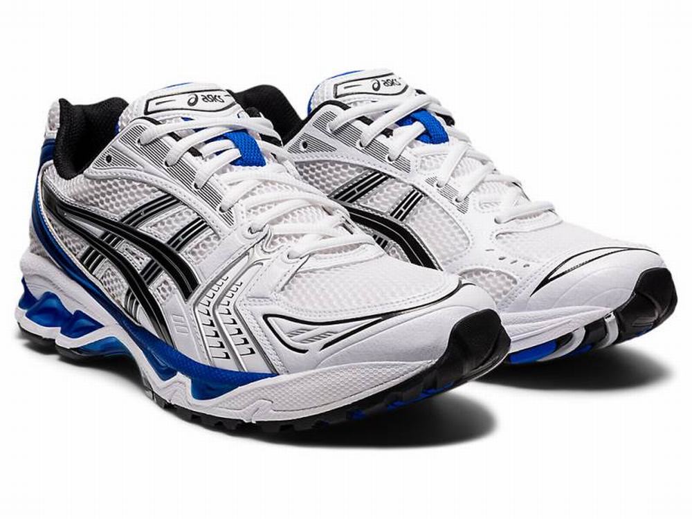 Baskets Asics GEL-KAYANO 14 Homme Blanche Bleu | XTO-741205