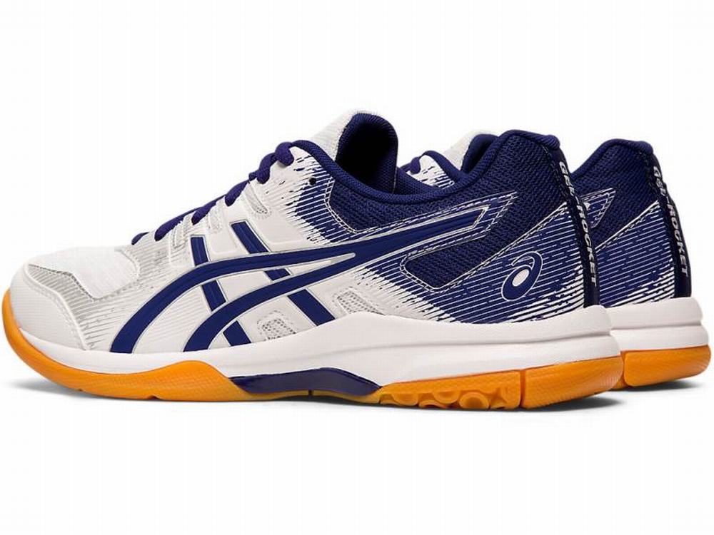 Baskets Asics GEL-ROCKET 9 Femme Blanche Bleu | YSN-230174