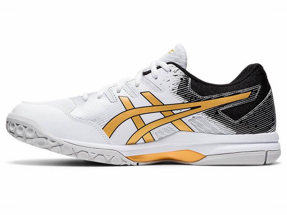 Chaussures De Handball Asics GEL-ROCKET 9 Homme Blanche Doré | RTY-419756