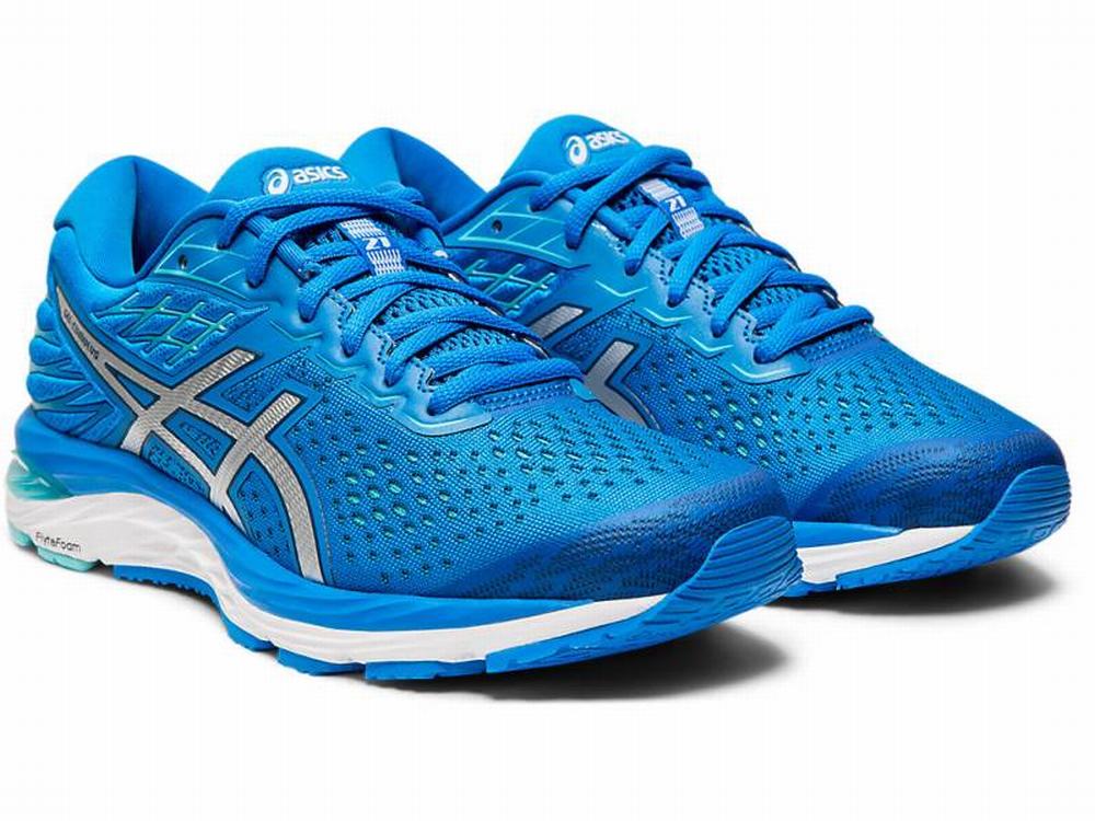 Chaussures Running Asics GEL-CUMULUS 21 Femme Bleu Argent | BGD-809542