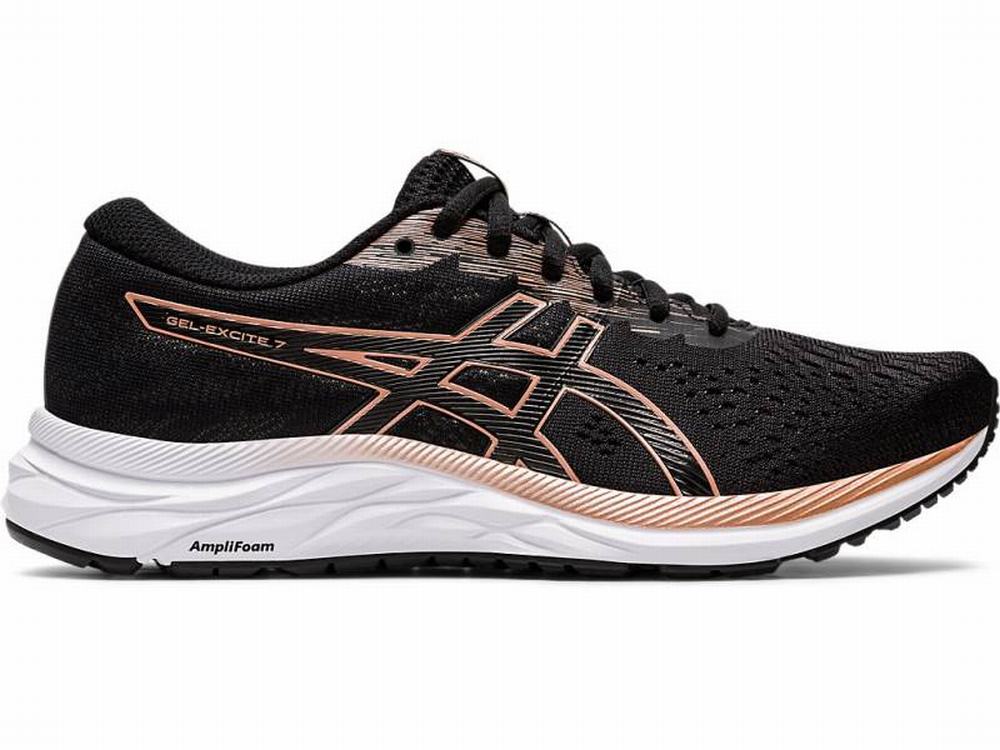 Chaussures Running Asics GEL-Excite 7 Femme Noir Rose Doré | WAX-847296