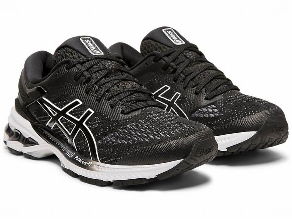 Chaussures Running Asics GEL-KAYANO 26 Femme Noir Blanche | UJQ-829417