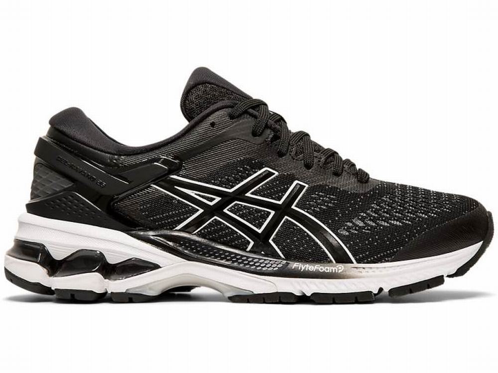 Chaussures Running Asics GEL-KAYANO 26 Femme Noir Blanche | UJQ-829417