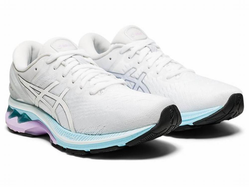 Chaussures Running Asics GEL-KAYANO 27 Femme Blanche Argent | KFN-190435