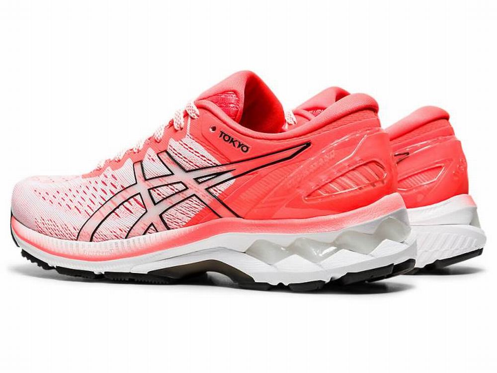 Chaussures Running Asics GEL-KAYANO 27 TOKYO Femme Blanche Orange Rouge | WHP-610584