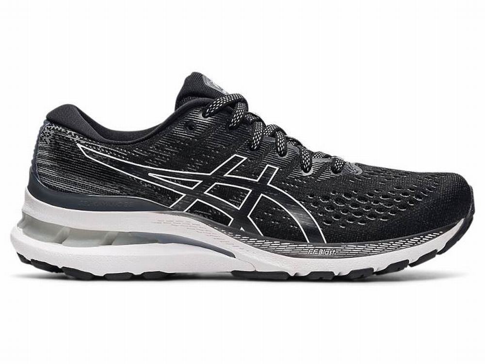 Chaussures Running Asics GEL-KAYANO 28 (2A) Femme Noir Blanche | NWQ-672194