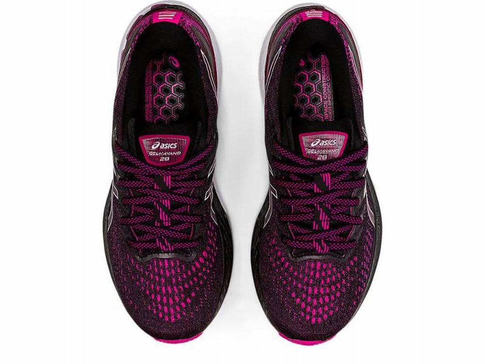 Chaussures Running Asics GEL-KAYANO 28 Femme Noir Rose | FXO-024156