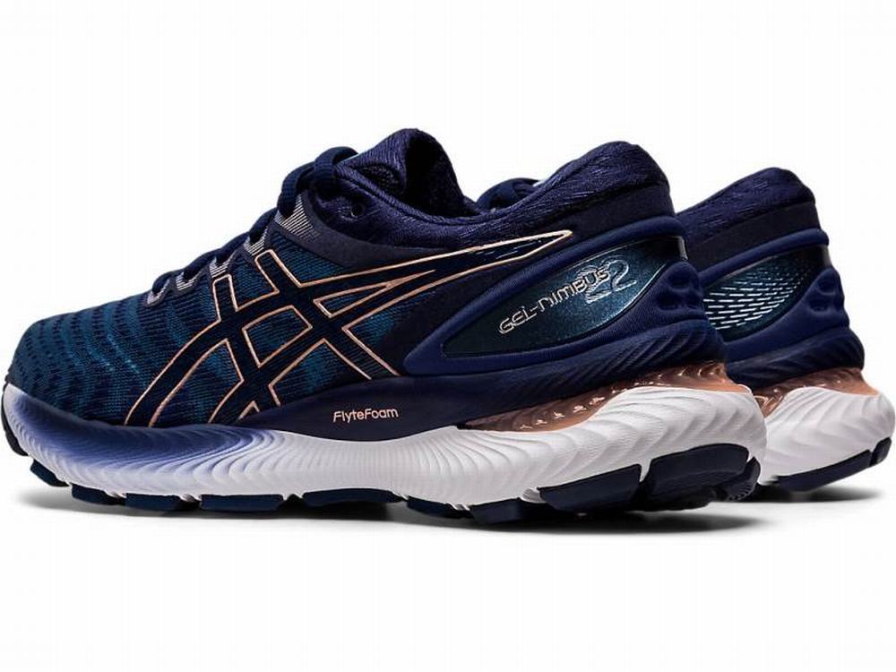 Chaussures Running Asics GEL-NIMBUS 22 Femme Grise Bleu Marine | CUW-598617