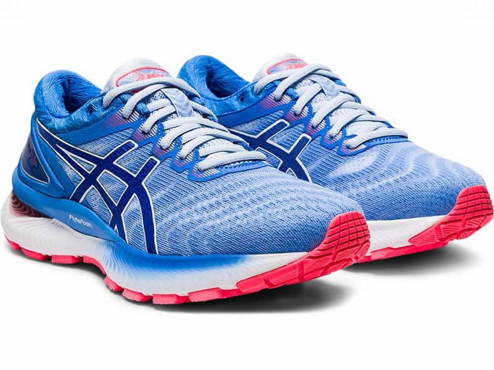 Chaussures Running Asics GEL-NIMBUS 22 Femme Bleu | PUS-739482