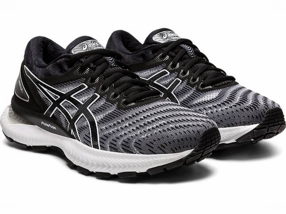 Chaussures Running Asics GEL-NIMBUS 22 Femme Noir Blanche | QDI-923071