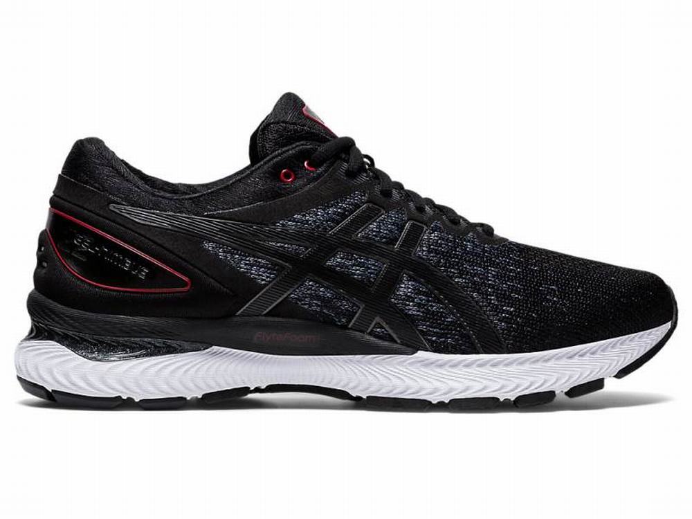 Chaussures Running Asics GEL-NIMBUS 22 Knit Homme Noir | JQX-029187