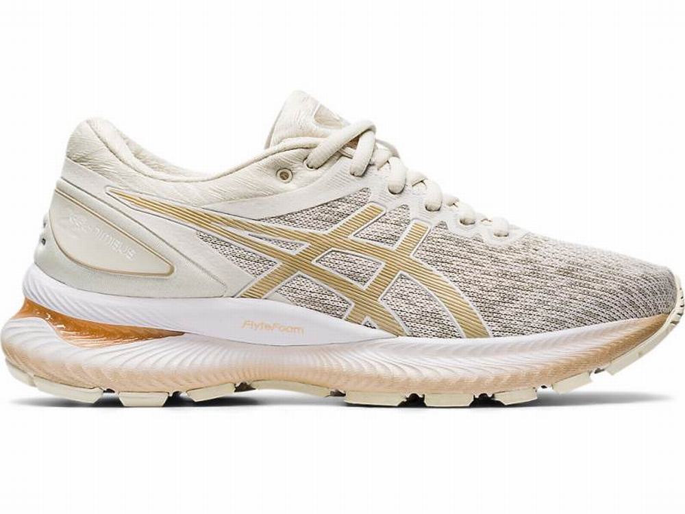 Chaussures Running Asics GEL-NIMBUS 22 Knit Femme Beige Doré | OFC-192567