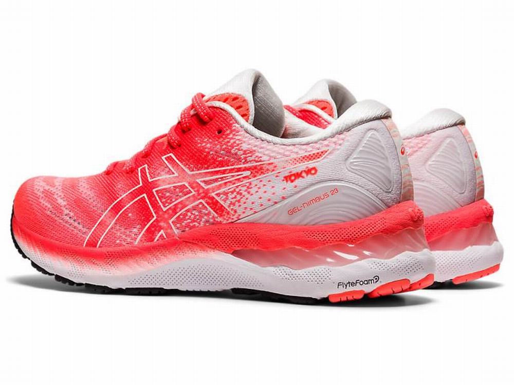 Chaussures Running Asics GEL-NIMBUS 23 TOKYO Femme Orange Rouge Blanche | FLN-914327