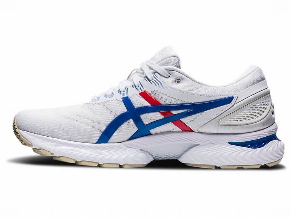 Chaussures Running Asics GEL-Nimbus 22 Retro Tokyo Homme Blanche Bleu | CKJ-591326