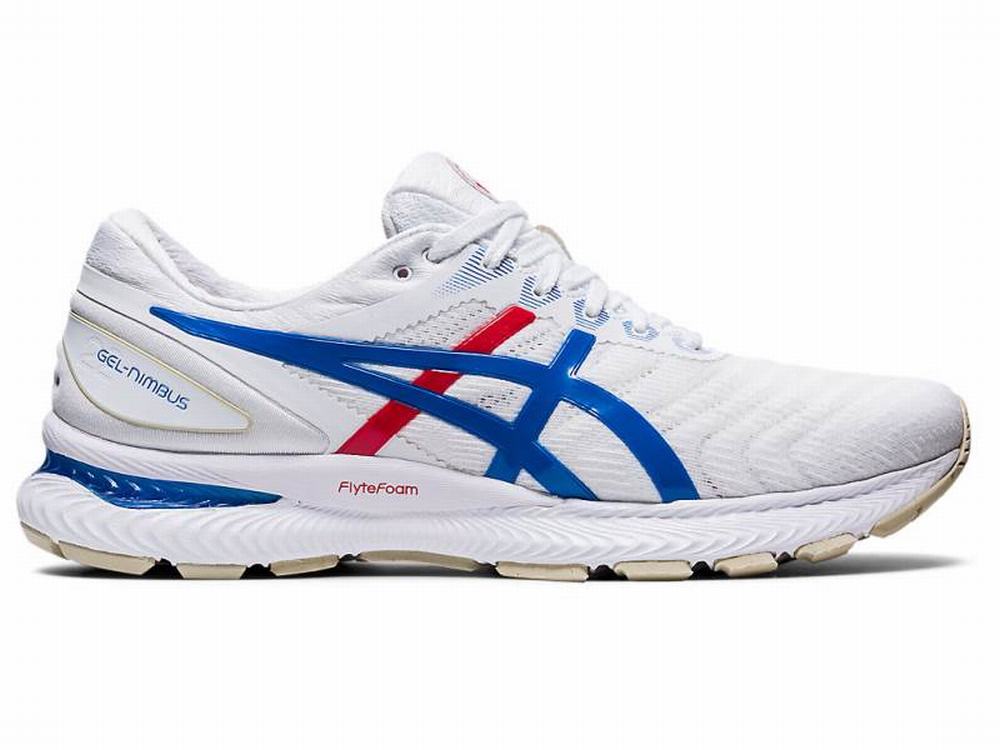 Chaussures Running Asics GEL-Nimbus 22 Retro Tokyo Homme Blanche Bleu | CKJ-591326