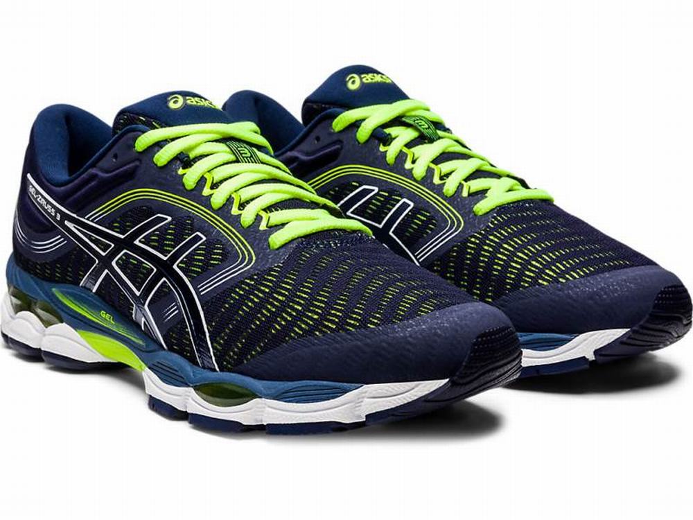 Chaussures Running Asics GEL-ZIRUSS 3 Homme Bleu Marine Jaune | MLV-706241