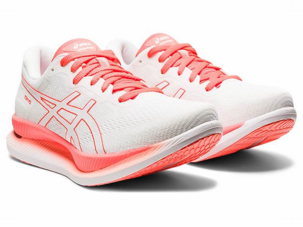 Chaussures Running Asics GLIDERIDE Femme Blanche Orange Rouge | QFV-910826