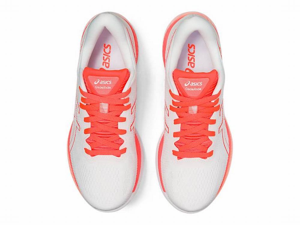 Chaussures Running Asics GLIDERIDE Femme Blanche Orange Rouge | QFV-910826