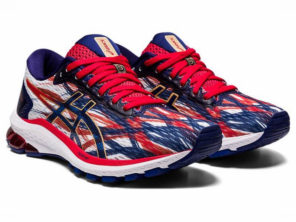 Chaussures Running Asics GT-1000 9 Femme Blanche Bleu | RQW-683147