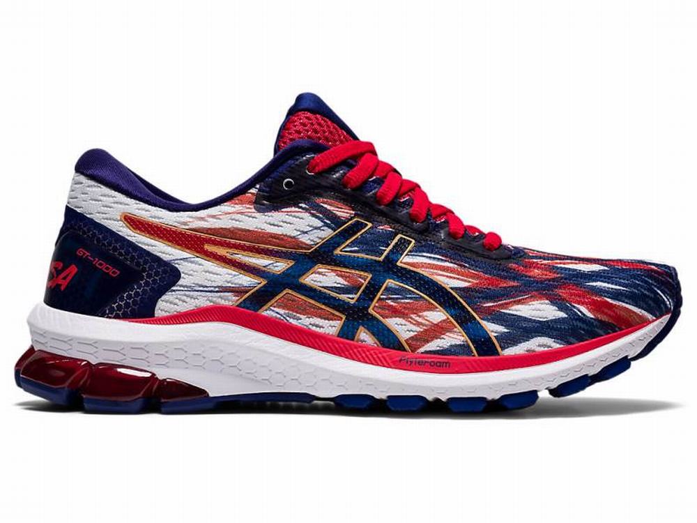 Chaussures Running Asics GT-1000 9 Femme Blanche Bleu | RQW-683147