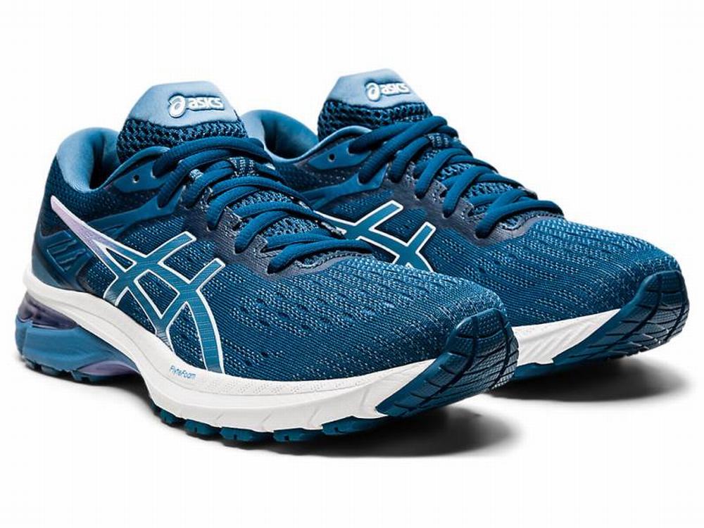 Chaussures Running Asics GT-2000 9 (D) Femme Bleu Grise | XJW-905234