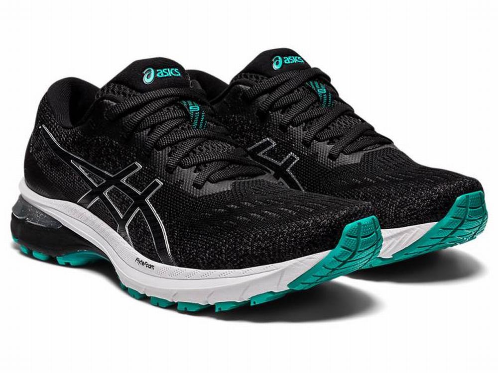 Chaussures Running Asics GT-2000 9 KNIT Femme Noir Argent | NDT-568293