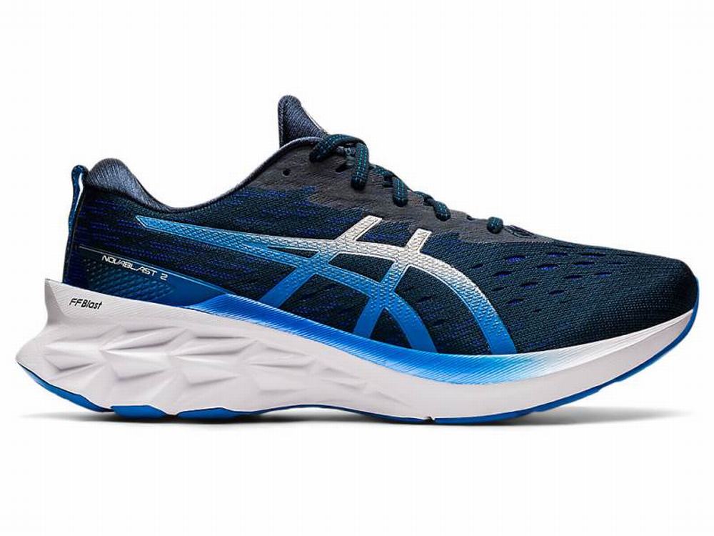 Chaussures Running Asics NOVABLAST 2 Homme Bleu Argent | LTG-183094