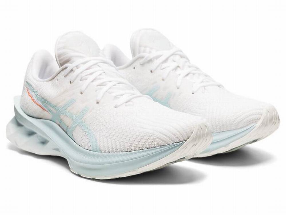 Chaussures Running Asics NOVABLAST Femme Blanche Turquoise Clair | KOI-658374