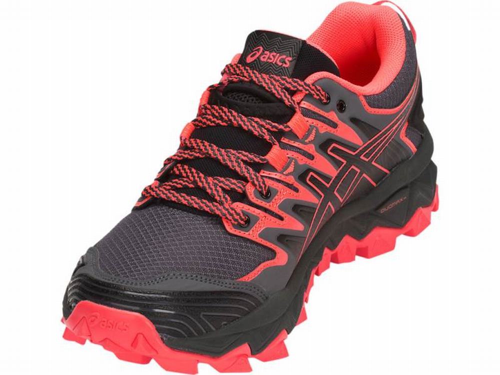 Chaussures Trail Asics GEL-FUJITRABUCO 7 Femme Noir Corail | IUB-106487