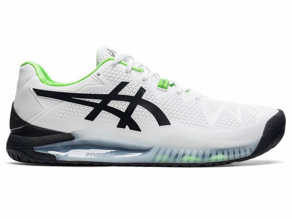 Chaussures de Tennis Asics GEL-RESOLUTION 8 (2E) Homme Blanche Vert | FUR-825617