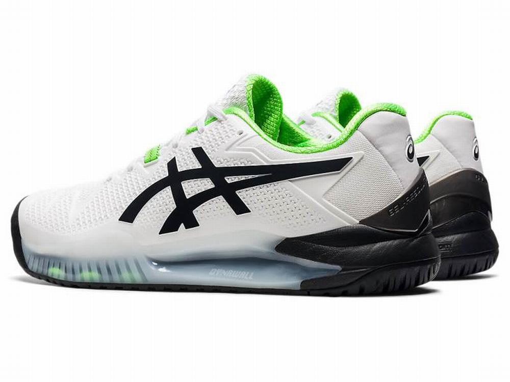 Chaussures de Tennis Asics GEL-RESOLUTION 8 (2E) Homme Blanche Vert | FUR-825617