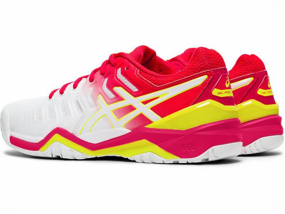 Chaussures de Tennis Asics GEL-RESOLUTION 7 Femme Blanche Rose | IWA-613840