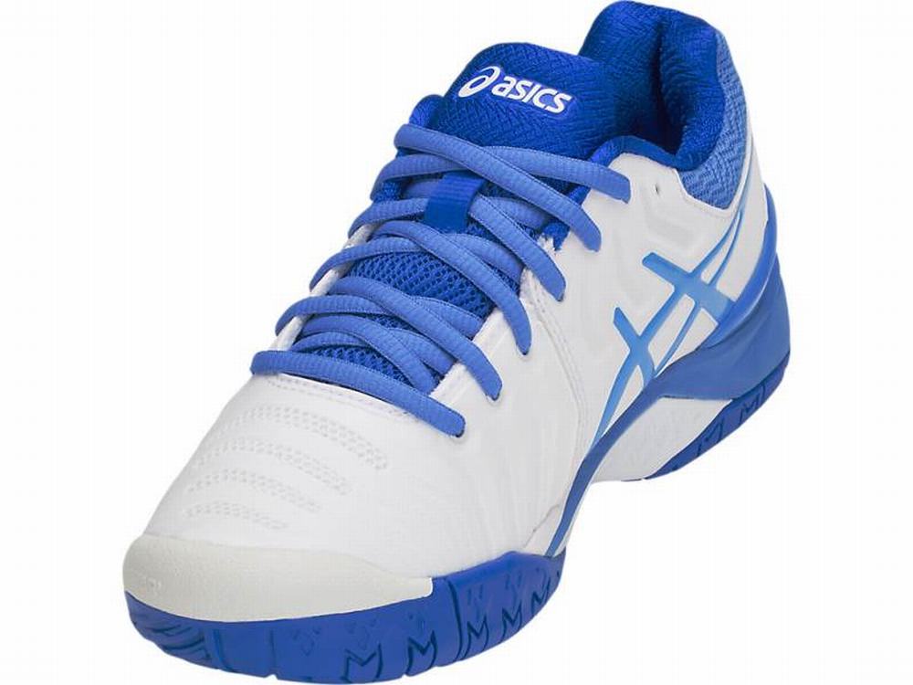 Chaussures de Tennis Asics GEL-RESOLUTION 7 Femme Blanche Bleu | JVX-491635