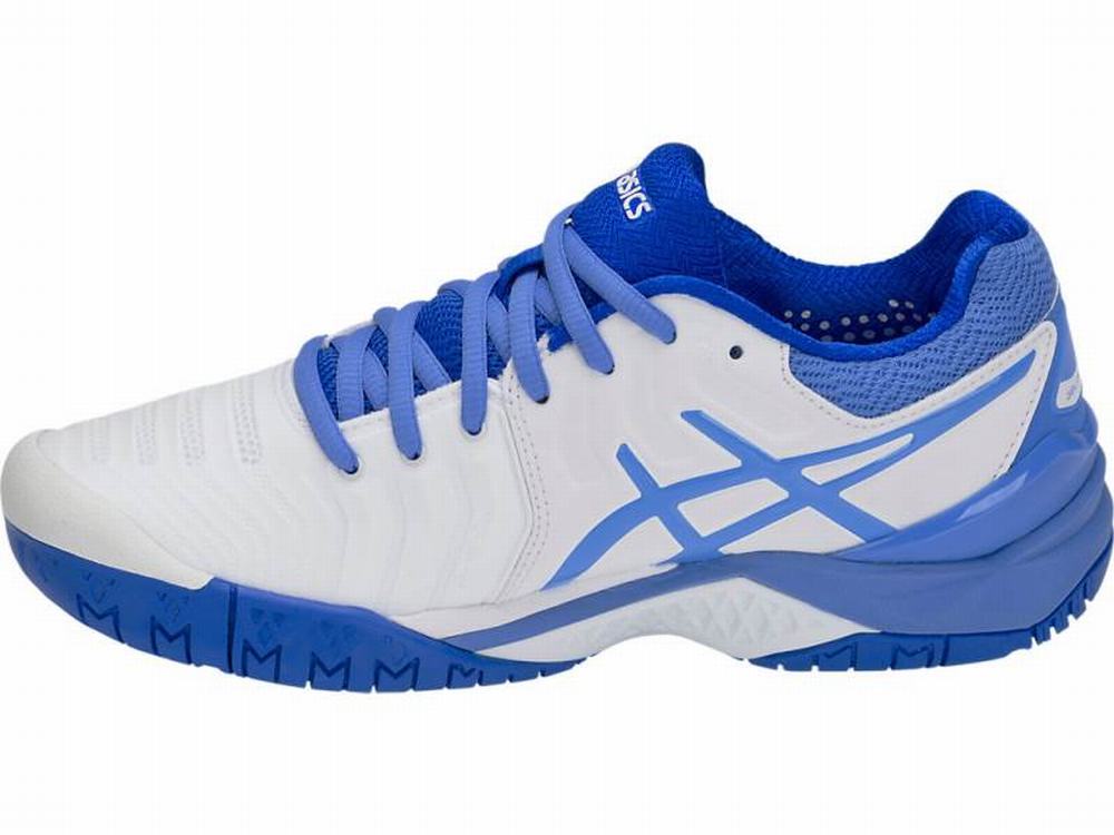 Chaussures de Tennis Asics GEL-RESOLUTION 7 Femme Blanche Bleu | JVX-491635