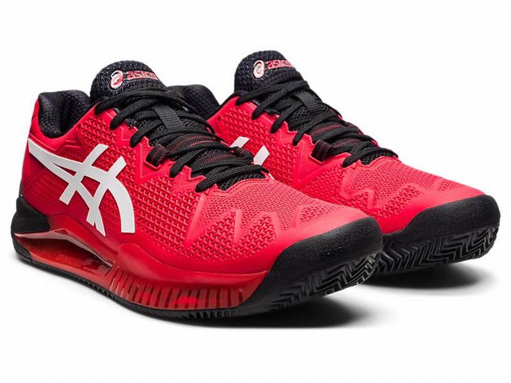 Chaussures de Tennis Asics GEL-RESOLUTION 8 CLAY Homme Rouge Blanche | KWJ-041586