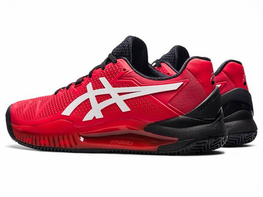 Chaussures de Tennis Asics GEL-RESOLUTION 8 CLAY Homme Rouge Blanche | KWJ-041586