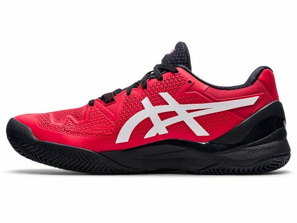 Chaussures de Tennis Asics GEL-RESOLUTION 8 CLAY Homme Rouge Blanche | KWJ-041586