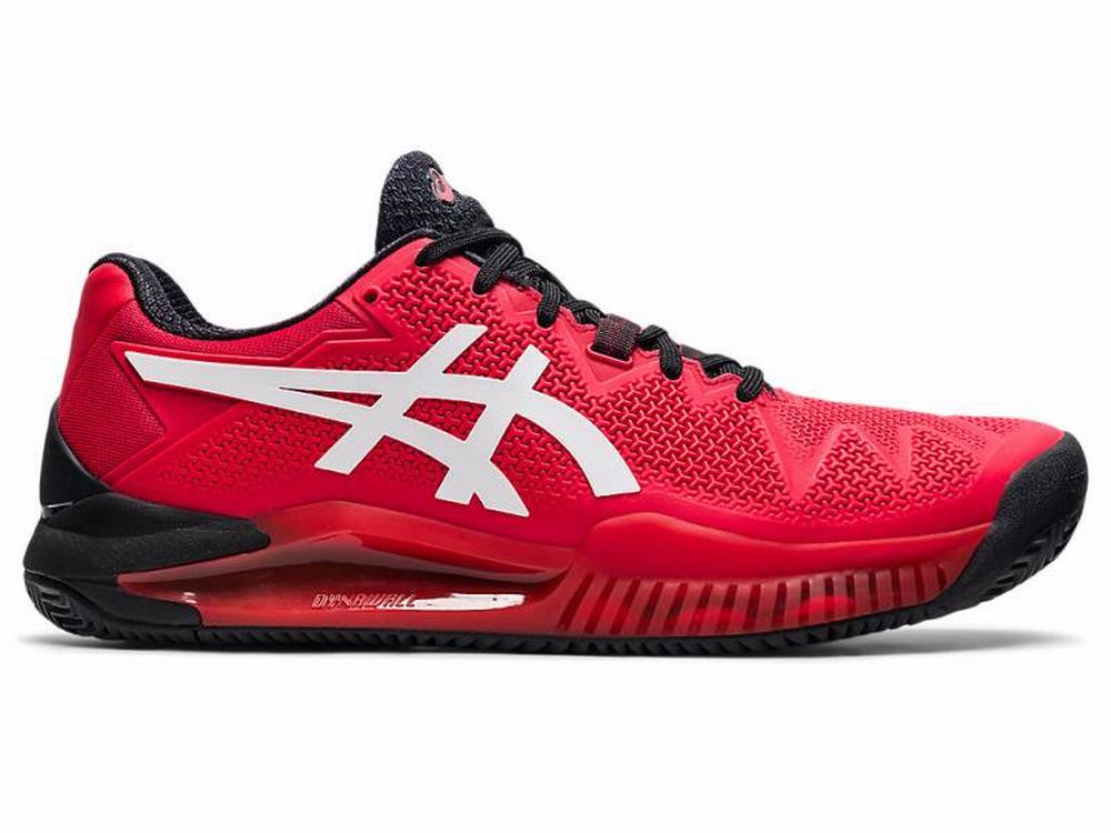 Chaussures de Tennis Asics GEL-RESOLUTION 8 CLAY Homme Rouge Blanche | KWJ-041586