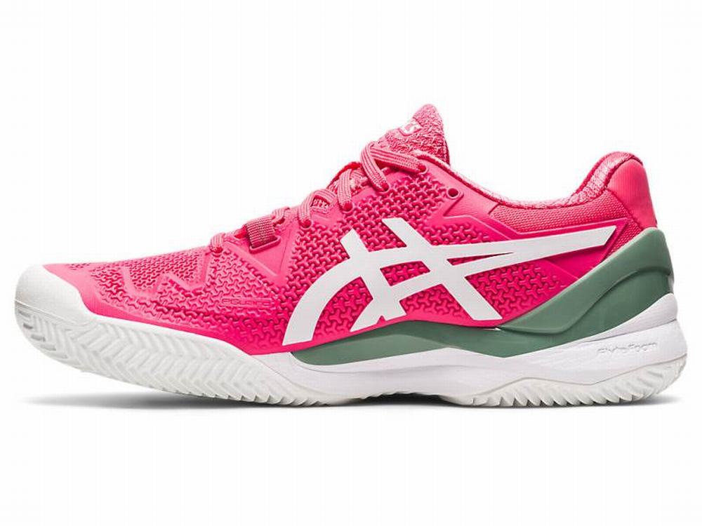 Chaussures de Tennis Asics GEL-RESOLUTION 8 CLAY Femme Rose Blanche | QZC-392451