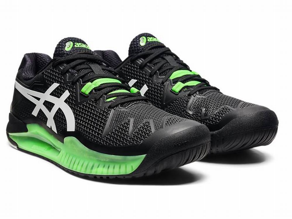 Chaussures de Tennis Asics GEL-Resolution 8 Homme Noir Vert | AHV-107385